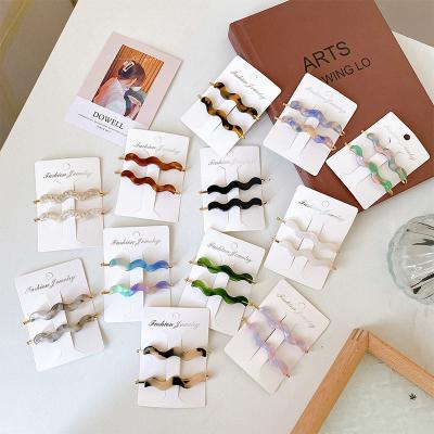 China Decorative hair claw clips DIANXIANG Korean Women wave side clip temperament bangs broken simple metal acetate cute hair clips Hair Accessories For Girls for sale