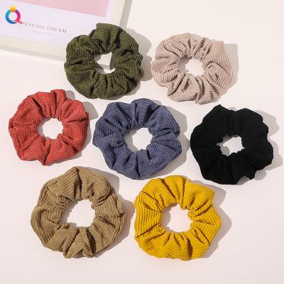 China Elastic Hair Ties for women DIANXIANG 2022 wholesale corduroy Material hair for women scrunchies elastic hair bands scrunchy sets for sale