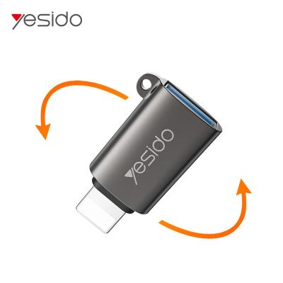 China Portable Zinc Alloy Mini Dual Usb 3.0 Sata Apple Otg Connector Adapter Lightning Usb A USB Mmale To Female Lightning Otg Adapter For Iphone for sale