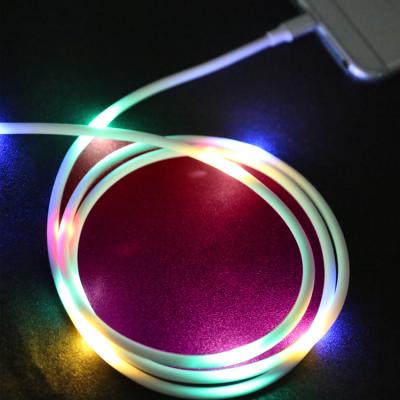 China Yesido 1.2M Voice Control Flashing Light Flashing Light Type-c Voice Control Android Charging Cable For Iphone for sale