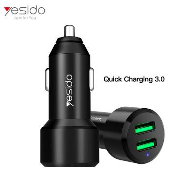 China Universal Mobile Phone Phone Charger 36W 12V 24V 3.0 Fast Charging Dual Usb Car Charger For Iphone for sale