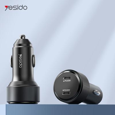 China Type-C Fast PD 30W 20W USB C Port Compatible Car Charger YESIDO 2 Fast Charging Charger for sale