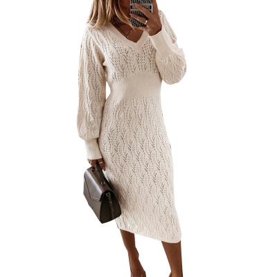 China Anti-wrinkle hot sales! ! ! Hot Long Sleeve Sweater Dresses Women 2021 New Autumn Women Wear Bag Hip Skirt Sexy External Sweaters for sale