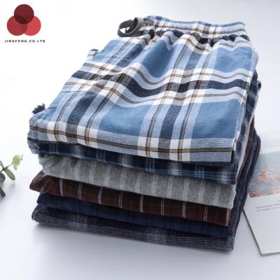 China Autumn and winter men's plaid QUICK DRY pajamas loosely plus size warm casual pajama pants for sale