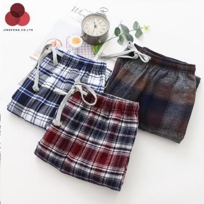 China Autumn and winter new men's lattice QUICK DRY pajama pants thickened warm pure cotton pajama pants for sale