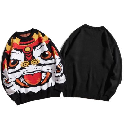 China Manufacturer Thick Intarsia Pattern Sweater Anti-Wrinkle Knit Jacquard Sweater Men for sale