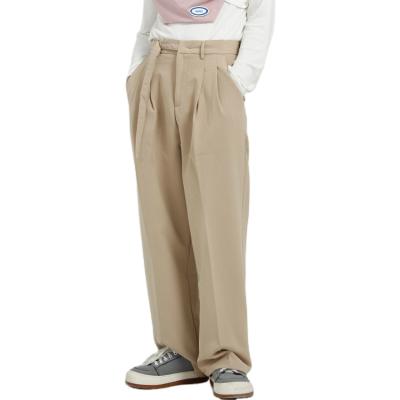 China QUICK DRY Korean version of men's straight tube pants loose classic mid-rise solid loose casual pants for sale