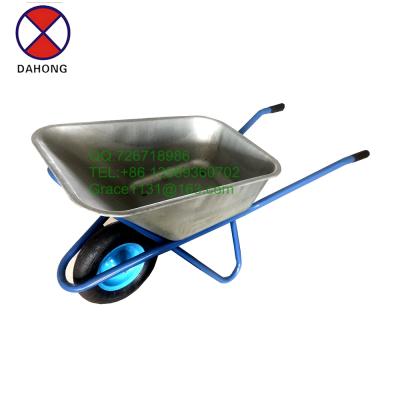 China WB6433 110L Capacity Metal Galvanized Power Wheelbarrow For Farm Construction Wheelbarrow Building Wheel Barrow Farm Tools for sale