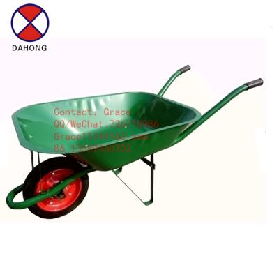 China Cheap Heavy Duty Metal 5CBF 65L Wheelbarrow With Solid Wheelbarrow 130kg Capacity Concrete Wheel Construction Wheel Barrows WB6500 for sale