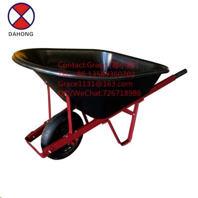 China Heavy duty metal 200kg capacity power wheelbarro with plastic tray rect handle construction garden wheel barrow wheelbarrows WB7801 for sale