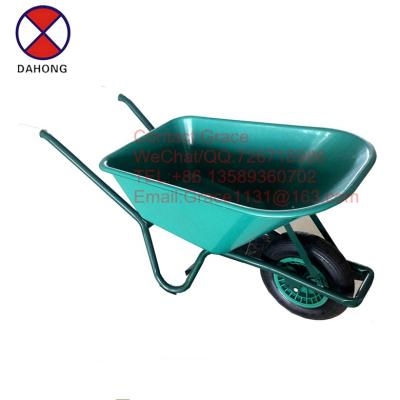 China WB6414 Plastic Construction Heavy Duty Wheel Barrow With Tray Garden Farm Wheelbarrow Hand Cart Hand Cart Plastic Wheelbarros for sale