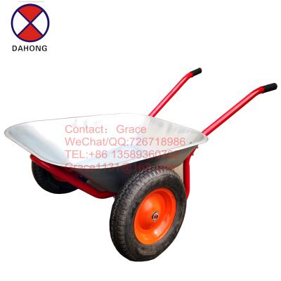 China Metal Wheelbarrow 2 Wheel Wheelbarrow 2 Wheel Wheelbarrow Metal Two Wheel Concrete Tool Trailer Pneumatic Trolley Hand Truck for sale