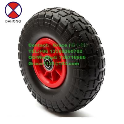 China Hotels 10 Inch 3.00/3.50/4.10-4 Small Plastic Rim PU Solid Foam Wheel For Trolley Trolley Wheelbarrow Hand Cart 6202 Supporting for sale