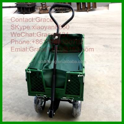 China Garden Tools 4 Wheel Wheel Metal Cart Trailer Garden Tool Cart Steel Wire Mesh Trolley Garden Trolley Truck Wheelbarrow Garden Tool Cart TC1840A for sale