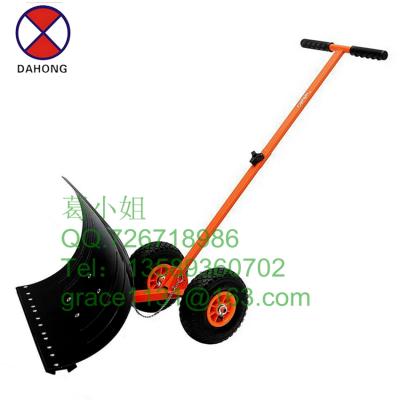 China Snow Shovel 2 Wheels Metal Handle Heavy Duty Adjustable Push Wheeled Snow Shovel With 2 Wheel Tool Cart Snow Pusher Engine Cart Snow Cart for sale