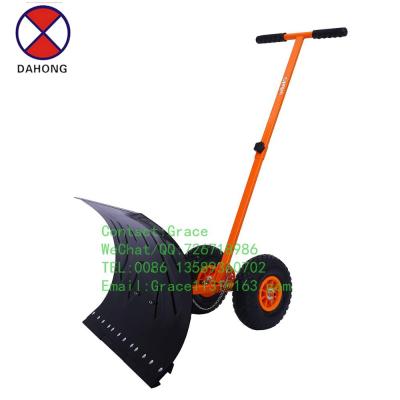 China Snow shovel snow shovel with wheel snow push retractable manual practical shovel with wheel tool cart for sale