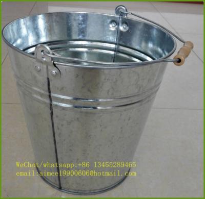 China Metal Zinc Garden Water Stored Galvanized Buckets And Decorative Silver Galvanized Bucket Metal Buckets With Handles for sale