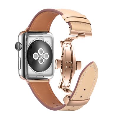 China Fashion Designers Butterfly Loop Women Leather Smart Watch Bands For Apple Watch 6 5 4 3 2 1 for sale