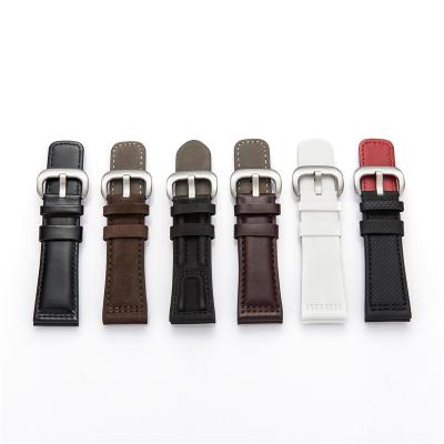 China Wholesale Universal 28mm Lock Pin Watch Band Genuine Leather Strap for sale