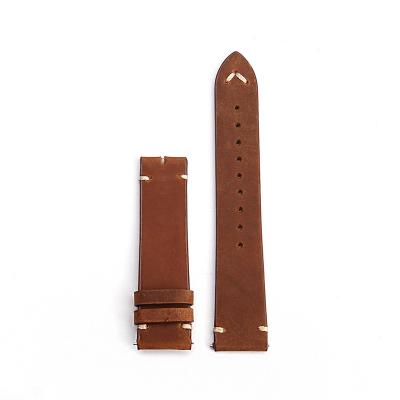 China High Quality Design Leather Retro Wax Leather Watch Band for sale