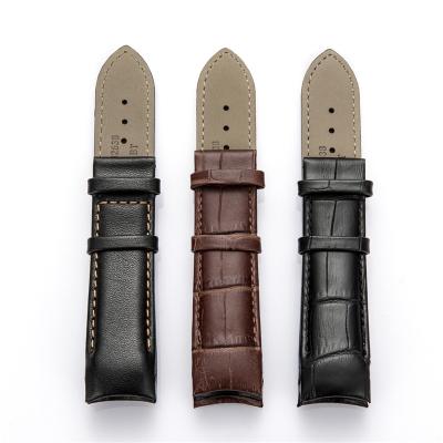 China 22MM 23MM Leather Bamboo Pattern 24MM Leather Watch Band for sale