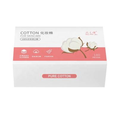 China Hot Selling Beauty Makeup Bag OEM Cotton Products Natural Lint Free Disposable Cosmetic Cotton Removal Facial Pads for sale