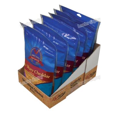 China Pop Single Sided Promotional Shelf Ready Packing Tear Away Folding Pdq To Counter Gauge Counter Paper Cardboard Display Box for sale