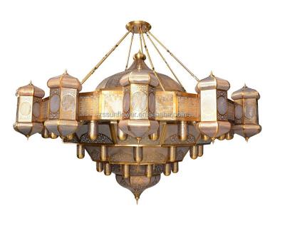 China Mosque Islam Decoration Large Wrought Iron Mosque Chandelier Lighting for sale