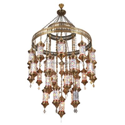 China Home.decoration 31 Turkish Glass Ball Mosaic Glass Multicolor Hanging Lamp for sale