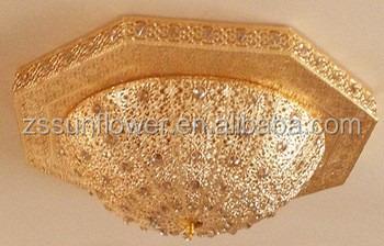 China Decoration India Style Gold Ceiling Lamp With Crystal For Hotel Decoration for sale