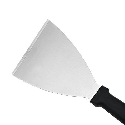 China High Quality Customization Viable 9 Inches Stainless Steel Teppanyaki Shovel With Black Handle for sale