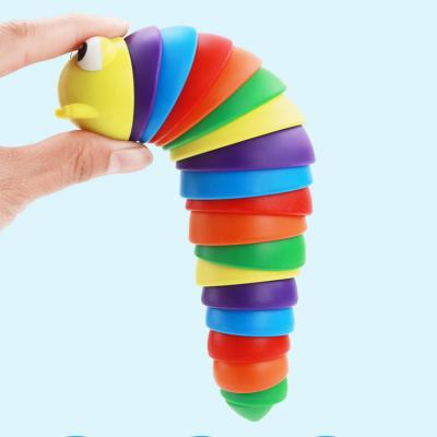 China tiktok eco-friendly material slugs, 2022 new arrival fidgety person slug popping toy, articulated fidgety person slug for stress relieve for sale