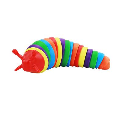 China Tiktok Twist 3d Material Hot Colorful Creative Slug Toys Eco-Friendly Relieves Fun Decompression Snails Finger Slug Toy Curls Up Fidget Sensory Toys for sale