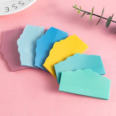 China Other High Quality Paper 3x3 Inches Bright Custom Transparent Sticky Pads Triangle Shape Notepads Notes for sale