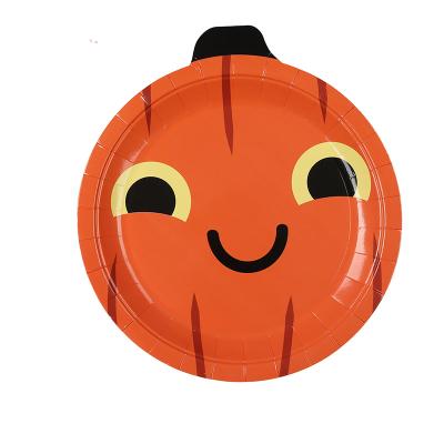 China 2022 Disposable Disposable PE Coated Mixed Color Paper Plates For Halloween Party Buffet Pizza for sale