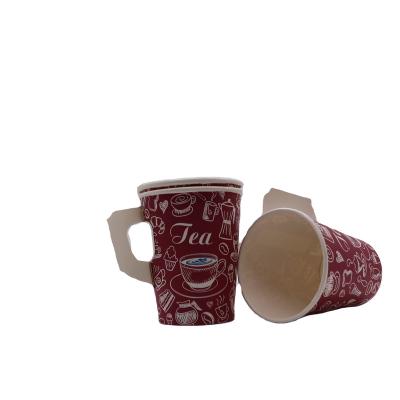 China Disposable paper cup with handle thickened coffee cup office disposable cup can be wholesale for sale