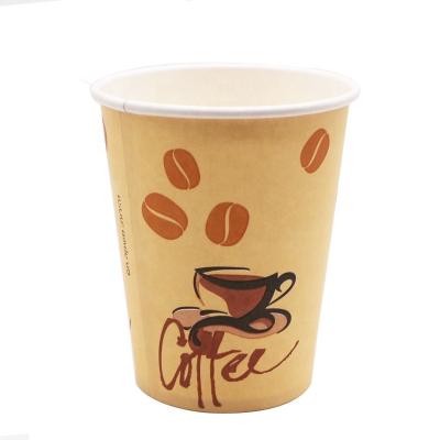 China Disposable Drink 8oz Disposable Hot Milk Tea Single Wall Paper Coffee Cup for sale