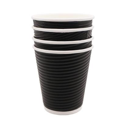 China Disposable Spiral Corrugated Drink Ripple Disposable Hot Paper Cup for sale