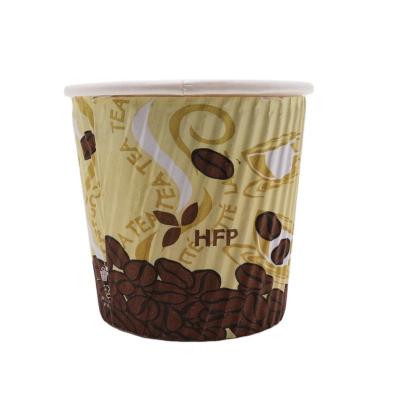 China 4oz 6oz 8oz Disposable Yellow Mixed Color Ripple Paper Disposable Coffee Cup for sale