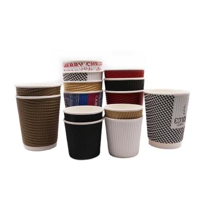 China Ripple disposable hot sale wallpaper cup with good quality and customized logo for sale