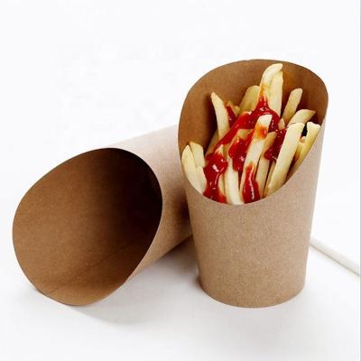 China Disposable Wrapping Paper Potato Chips Cup Snack Paper Cup French Fries Disposable Paper Cup for sale