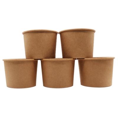 China Contemporary Eco Friendly 26oz Kraft Paper Disposable Bowl With Lid For Noggins for sale