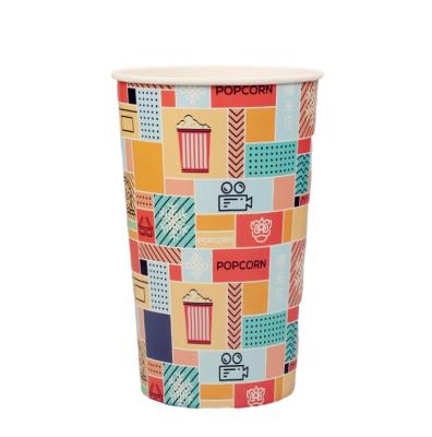 China 24oz To 170oz Disposable Disposable Customized Popcorn Paper Cup For Snacks Dessert Fried Chicken Popcorn Cinema for sale