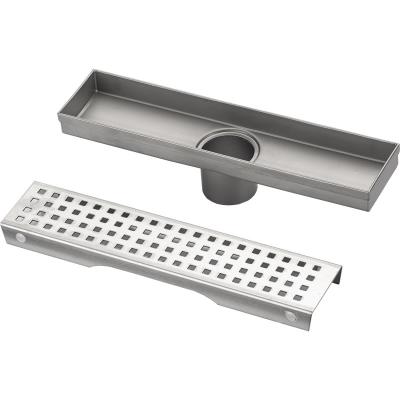 China Modern Floor Drain Display Linear Drainer Mesh Grate Pool Style Wrapping Surface Stainless Steel Model Outdoor Vertical Bathroom Outlet for sale