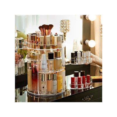 China Kainice Rotating 360-Degree Rotating Adjustable Multifunctional Acrylic Cosmetic Storage Make Up Organizer for sale