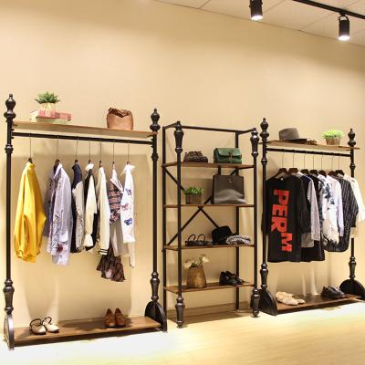 China Clothing Stores Whole Shop Decoration Display Rack Clothing Metal Frame Clothing Store Display Rack For Store for sale