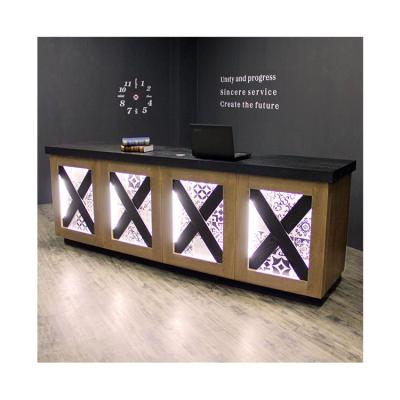 China Waterproof and scratch-resistant Kainice purchasing modern wood checkout counter design salon reception checkout counters for sale for sale