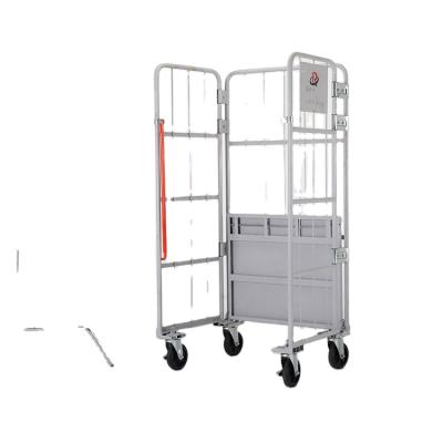 China Stackable Collapsible Table Trolley Logistics Carts Warehouse Cage Safety Trolley Collapsible Logistics Trolley for sale