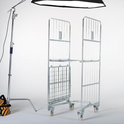 China Transport Warehouse Trolley Logistics Shop Best Price Customized Foldable Logistics Warehouse Roll Cage Trolley Trolley for sale