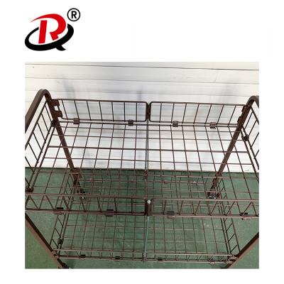 China Flower Pot Display Rack Mesh Frame Outdoor Garden Center Wire Flower Pot Display Flower Plant Nursery Rack Trolley for sale